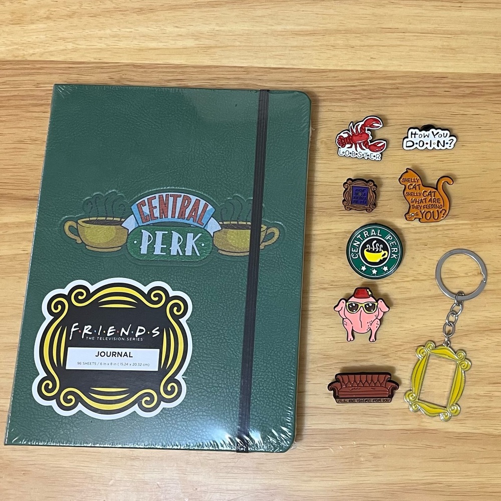 Friends TV Show Journal, Pin Set & Keychain Bundle